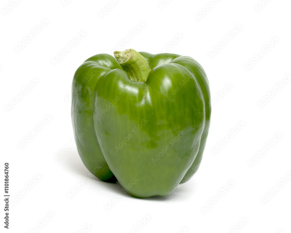 green bell pepper on a white background green bell pepper on a white background