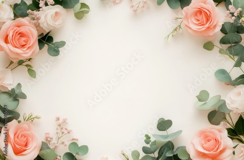 Fresh floral arrangement featuring pastel roses and green leaves for decoration