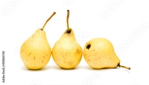 Ripe pear on a white background