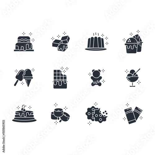 Sweets and desserts icon set.vector.Editable stroke.linear style sign for use web design,logo.Symbol illustration.
