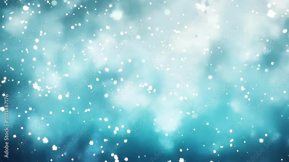 Ethereal Snowfall Seamless Loop Video Background in Teal Hues Ethereal Snowfall Seamless Loop Video Background in Teal Hues