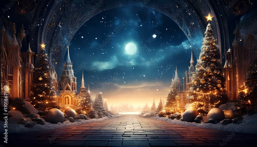 Obraz premium Ambient Christmas tree wallpaper