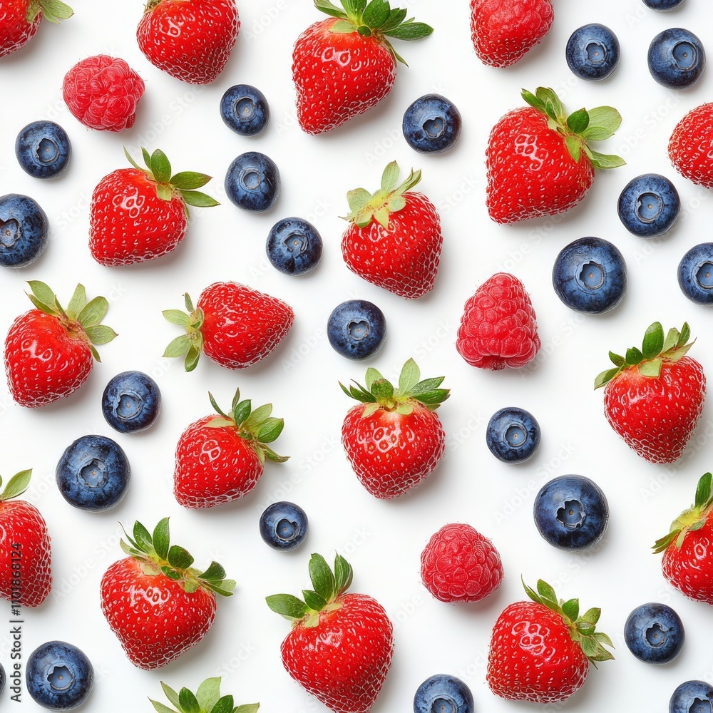 Fresh berries and a flower displayed on a white surface in an artistic arrangement during daytime Fresh berries and a flower displayed on a white surface in an artistic arrangement during daytime