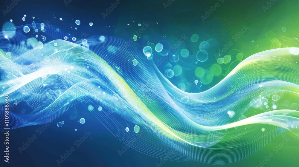 Creative environment swirling blue and green abstract digital art background