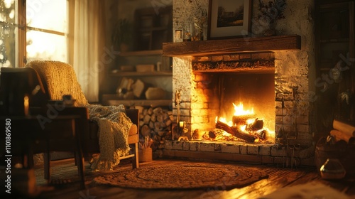 Intimate storytelling by the fireplace a cozy evening for peaceful reflection