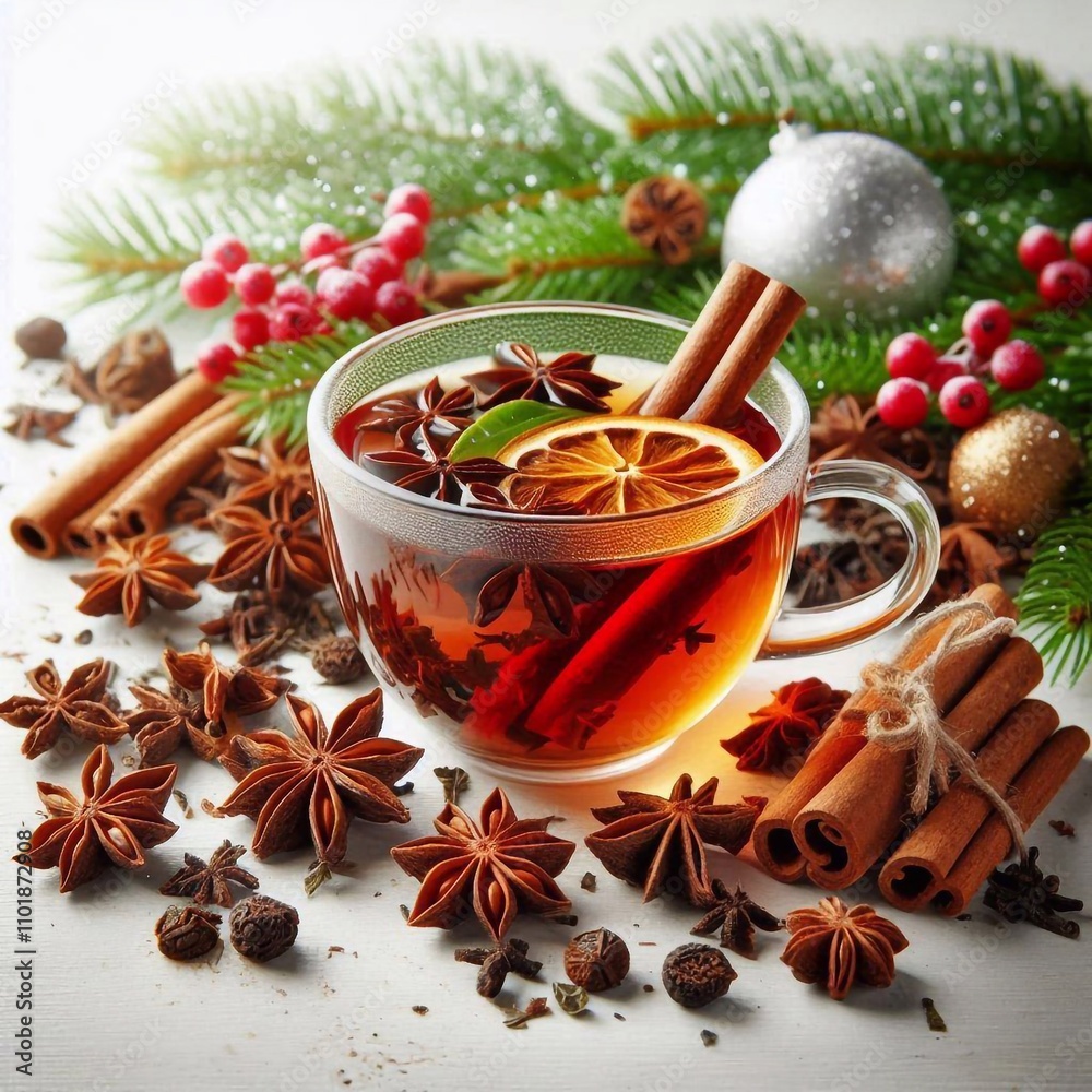Tee mit weihnachtlichen Gewürzen Tee mit weihnachtlichen Gewürzen