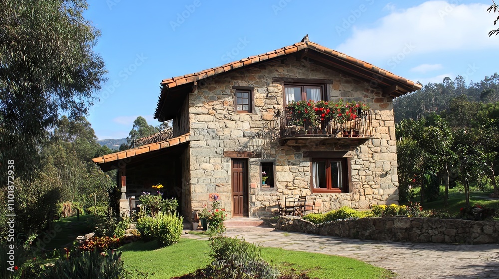 Rustic Stone House with Balcony and Garden in the Countryside Rustic Stone House with Balcony and Garden in the Countryside