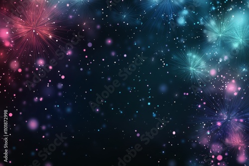 Colorful sparkles and lights create an enchanting atmosphere in a dark setting