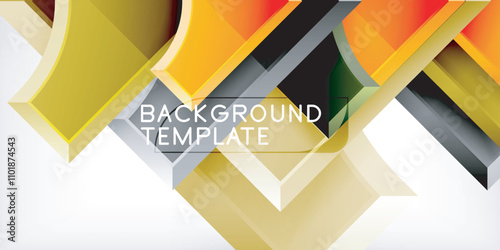 Square, arrow shapes with round elements Vector Illustration For Wallpaper, Banner, Background, Card, Book Illustration, landing page