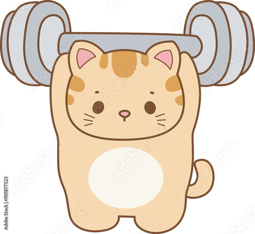 Illustration of cute kitty icon.
Funny cat in daily activities elements.
