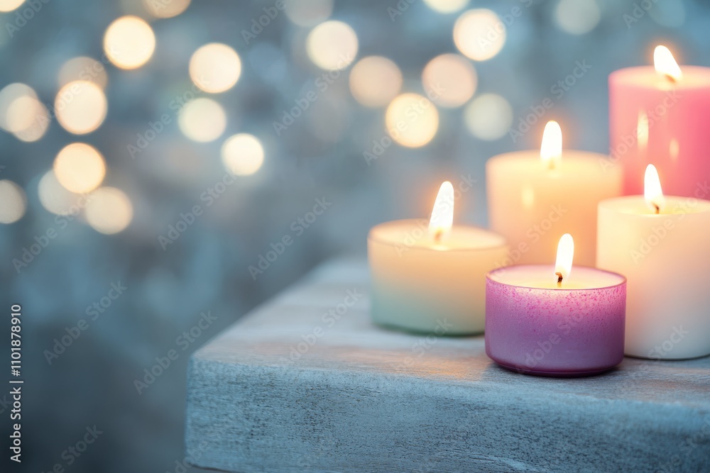 Soft candlelight illuminates tranquil steps in an elegant setting Soft candlelight illuminates tranquil steps in an elegant setting