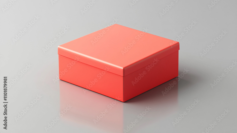 Fototapeta premium a red blank box mockup isolated on a grey background