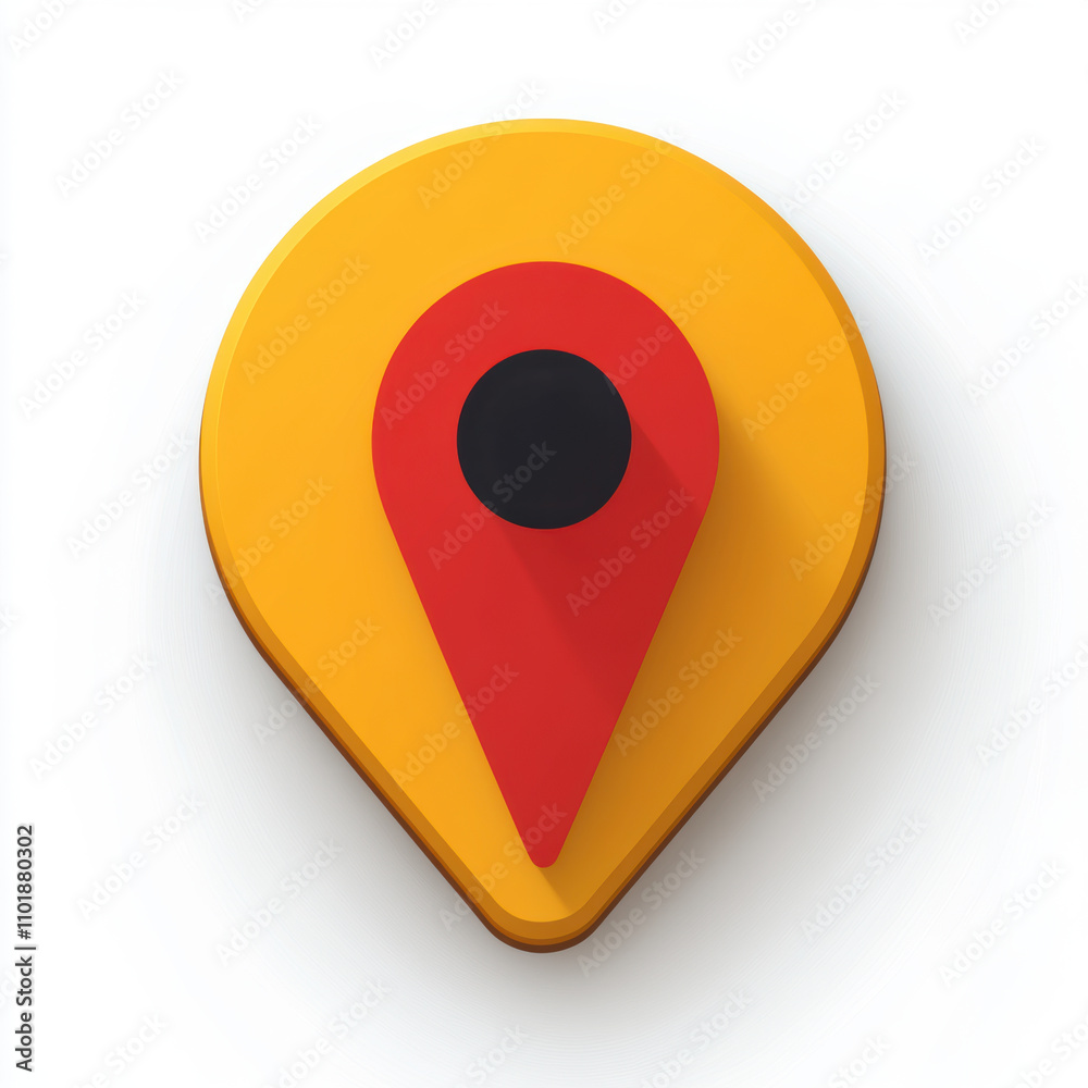 vibrant location pin icon featuring red marker on yellow background, symbolizing travel and navigation. This design is perfect for travel related themes vibrant location pin icon featuring red marker on yellow background, symbolizing travel and navigation. This design is perfect for travel related themes