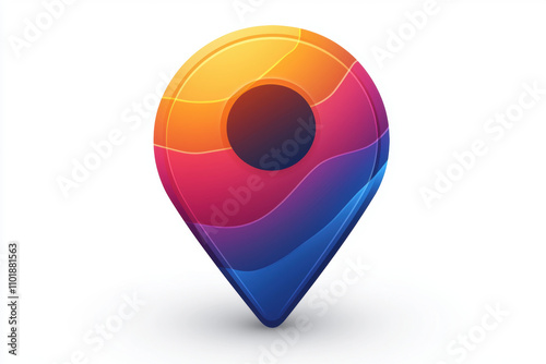 Free Download colorful location pin icon with modern design, featuring vibrant gradients of orange, pink, and blue. This eye catching graphic is perfect for maps and navigation applications - GFXLoad