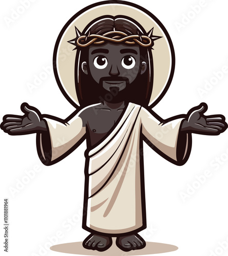 Cute saint practice vector on white background
