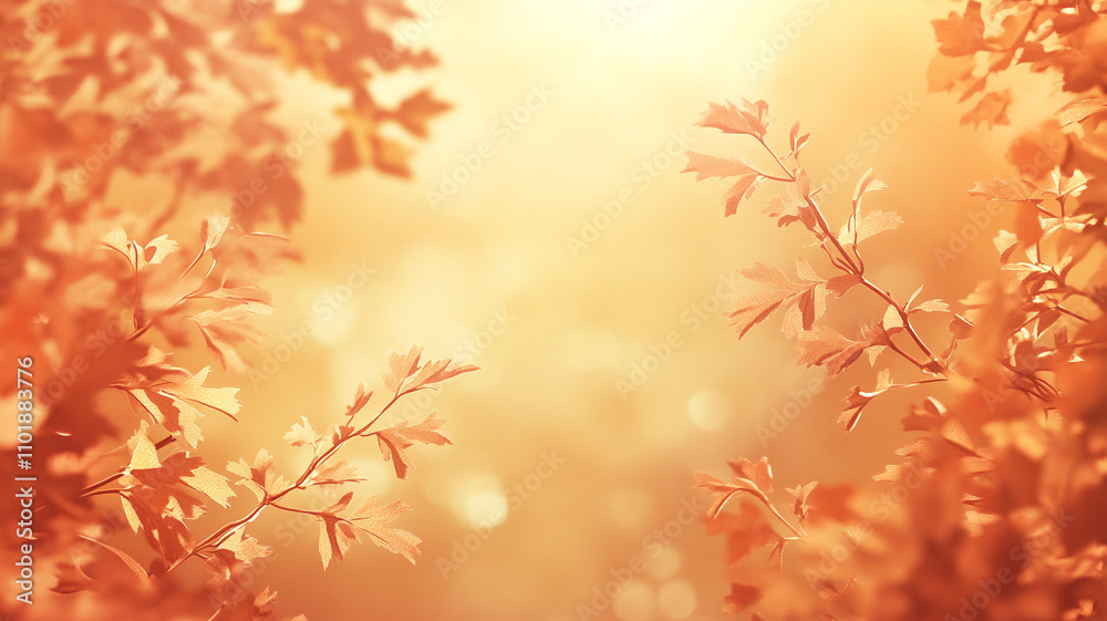 Beautiful autumn background with blurred maple leaves and copy space for text Beautiful autumn background with blurred maple leaves and copy space for text