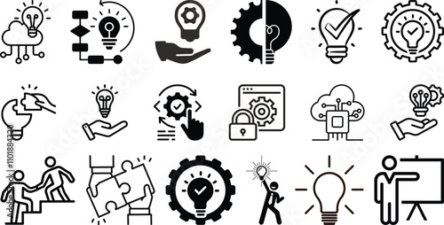 Creative business solutions icon set collection
