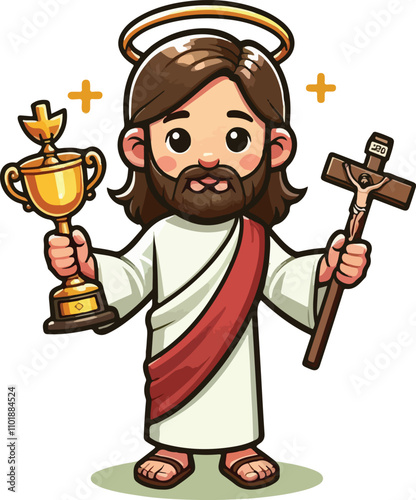 Cute saint practice vector on white background
