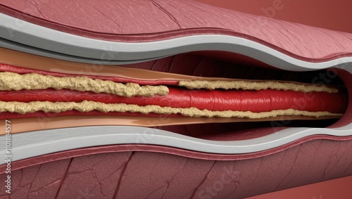 Detailed Illustration of Human Blood Vessel Structure