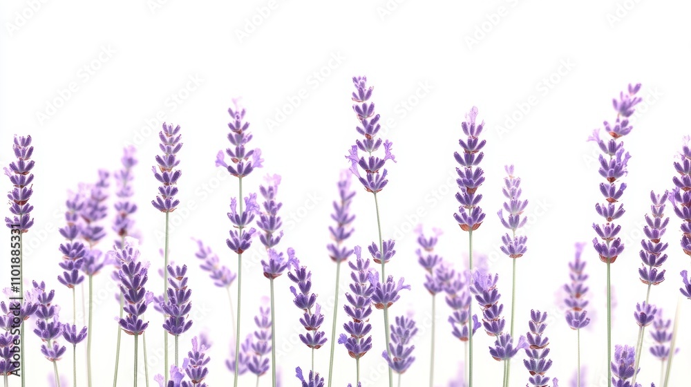 Fototapeta premium Beautiful lavender flowers on white background isolated on white background