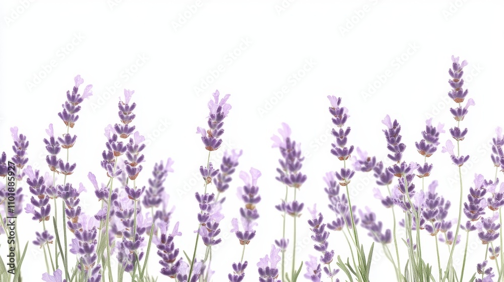 Naklejka premium Beautiful lavender flowers on white background isolated on white background