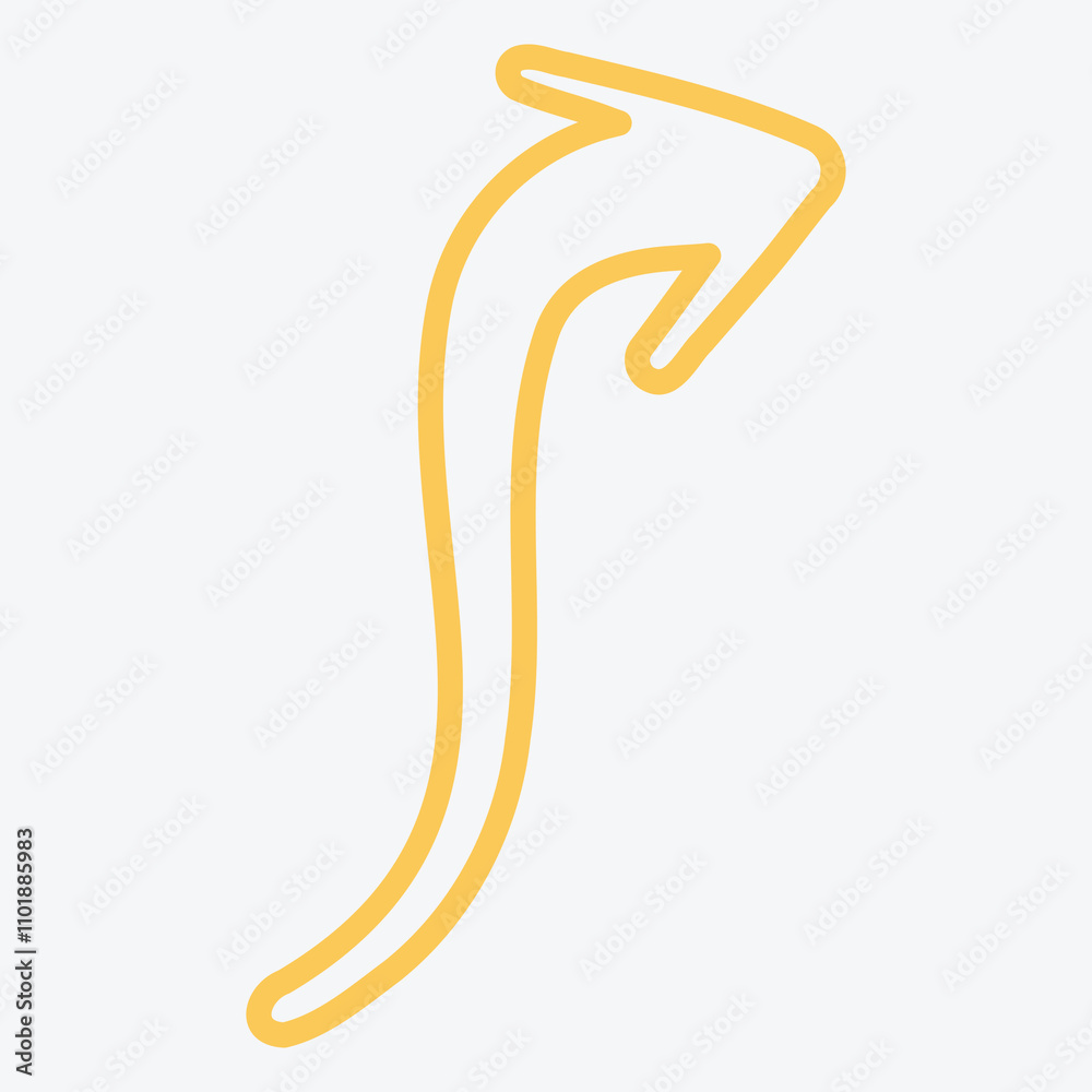 A yellow curved arrow indicating direction or movement. A yellow curved arrow indicating direction or movement.