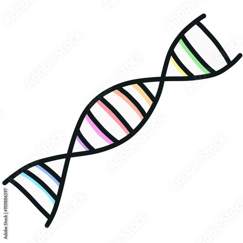 dna strand on white background