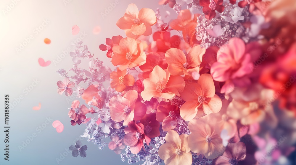 Floral Bouquet with Soft Pink and Orange Hues Floral Bouquet with Soft Pink and Orange Hues