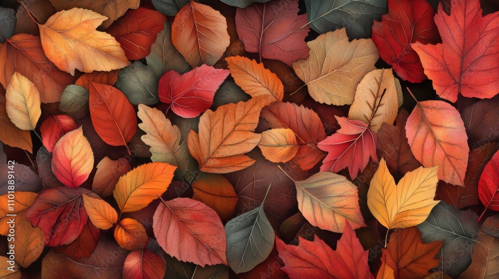 Vibrant Autumn Leaves: A Colorful Nature Pattern Vibrant Autumn Leaves: A Colorful Nature Pattern