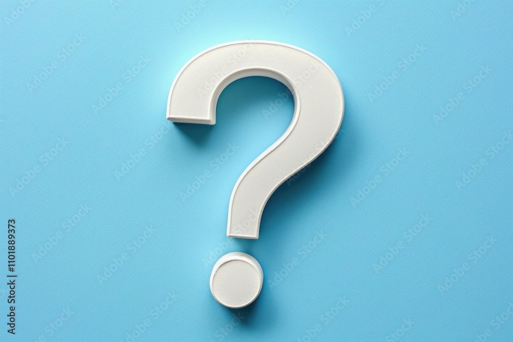 Simple white question mark symbol on a bright blue background Simple white question mark symbol on a bright blue background