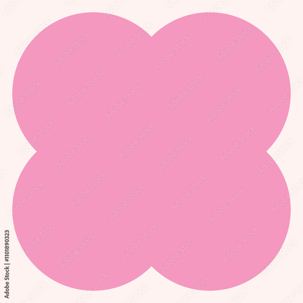 A pink abstract shape resembling overlapping circles. A pink abstract shape resembling overlapping circles.