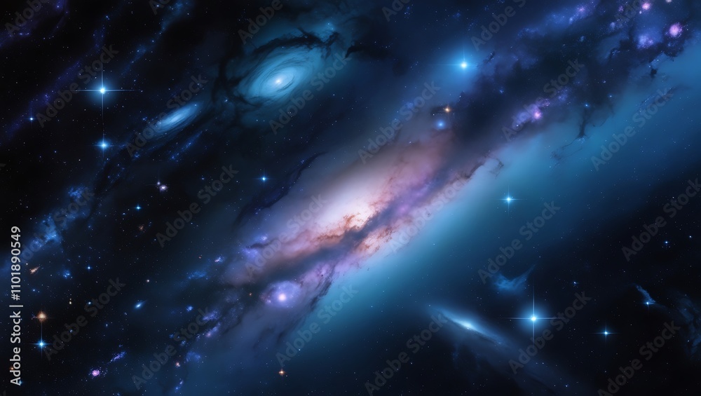 Obraz premium Majestic Starry Sky High-Resolution Photograph of the Infinite Cosmos with Twinkling Stars and Nebulae