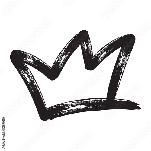 crown geometric shape brush doodle