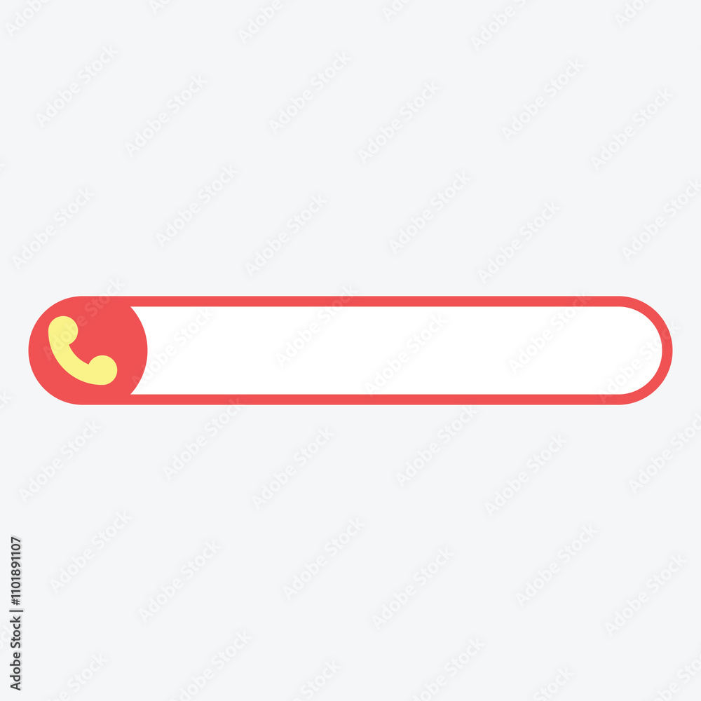 A minimalistic phone call interface design with a call icon and empty text area. A minimalistic phone call interface design with a call icon and empty text area.