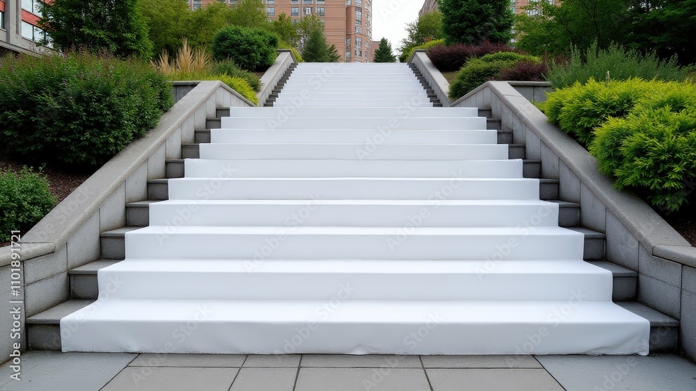 Realistic stair wrap mockup outdoors for showcasing promotional designs Realistic stair wrap mockup outdoors for showcasing promotional designs