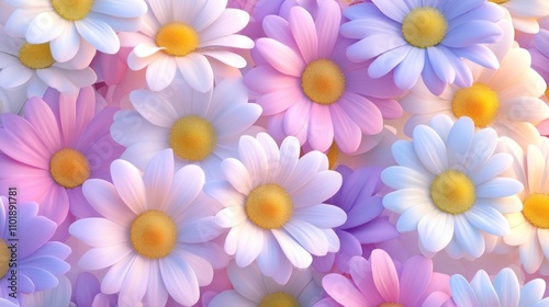 Close-up of Delicate Daisies in Vibrant Hues