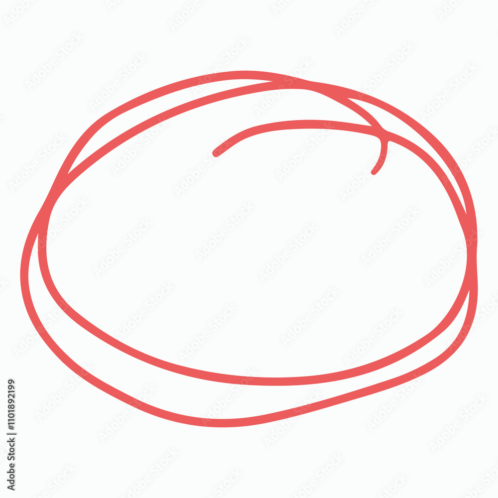 A simple, abstract illustration of a round shape with overlapping lines. A simple, abstract illustration of a round shape with overlapping lines.