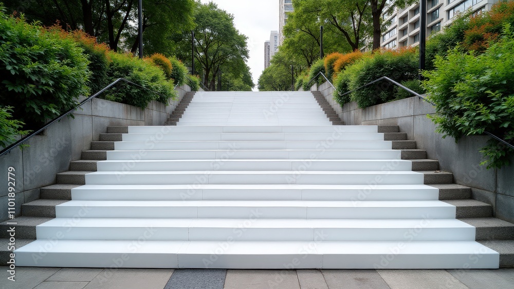 Urban staircase mockup with blank wraps for promotional advertising Urban staircase mockup with blank wraps for promotional advertising
