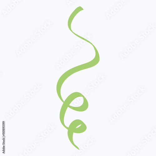 A simple green swirl design, possibly representing nature or growth.