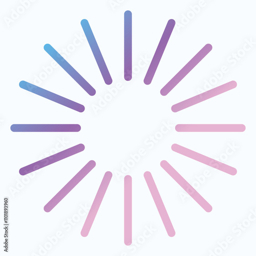 A colorful loading spinner design with radial symmetry and gradient colors.
