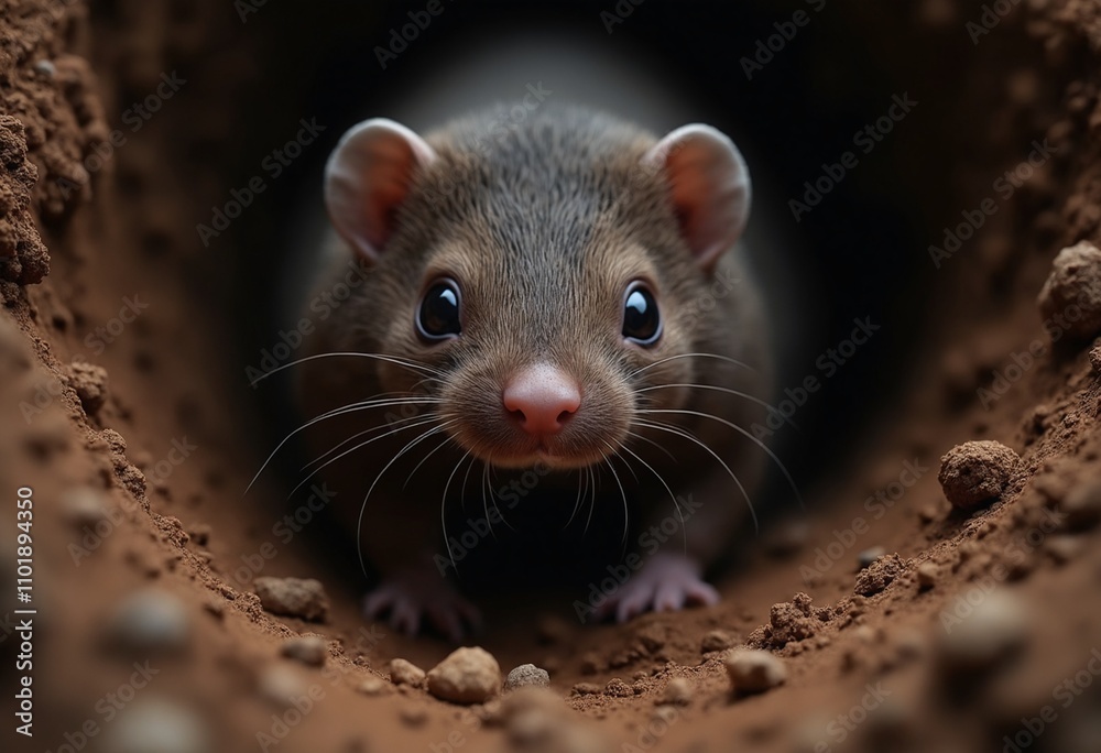 A determined mammal, its tiny yet powerful claws digging tirelessly into the soil A determined mammal, its tiny yet powerful claws digging tirelessly into the soil