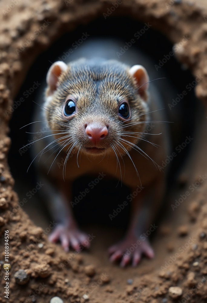 A determined mammal, its tiny yet powerful claws digging tirelessly into the soil A determined mammal, its tiny yet powerful claws digging tirelessly into the soil