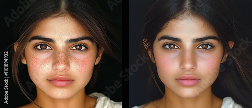 Before and After Skin Retouching.