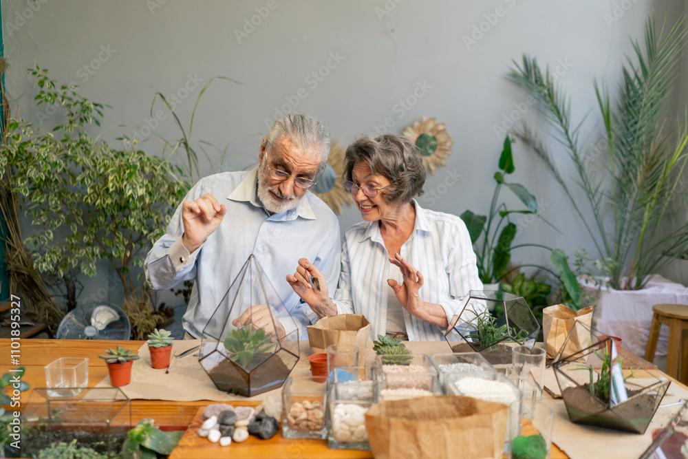 master class on creating compositions with plants for elderly people happy old age elderly couple pleasant memories leisure time in old age