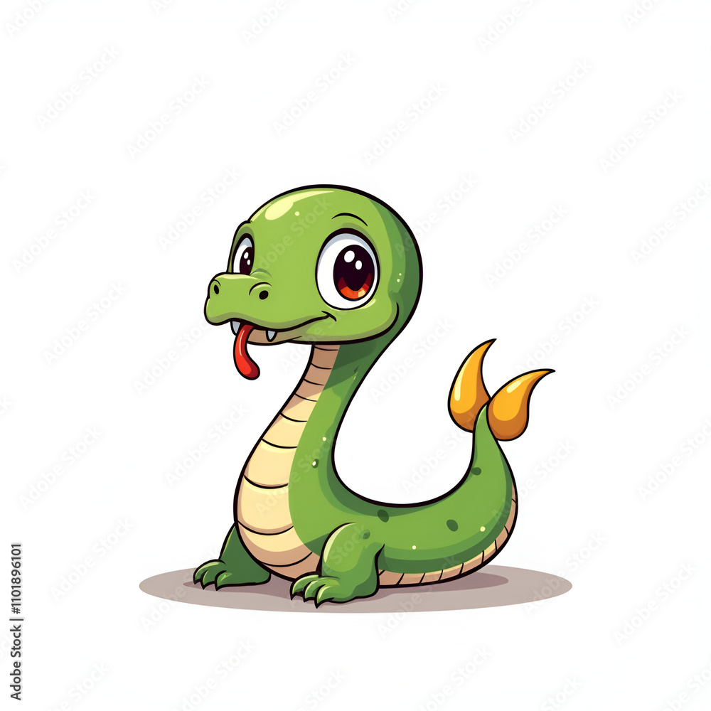 Fototapeta premium Cute Snake Chibi Character