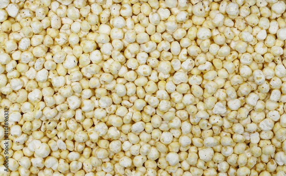 Puffed millet background and texture, top view Puffed millet background and texture, top view