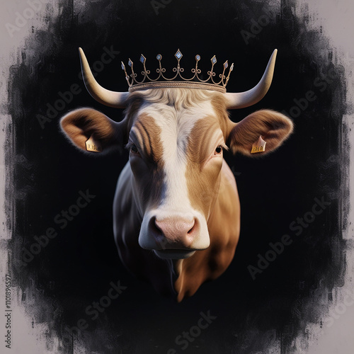 Cow head AI created photo