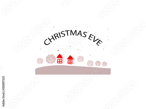 Merry Christmas Eve text lettering. Hand drawn vector art.Christmas Eve T-Shirt Design, Posters, Greeting Cards, Textiles, and Sticker Vector Illustration.