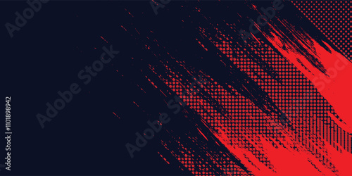 Black and red abstract grunge background with halftone style modern arts sport background abstract