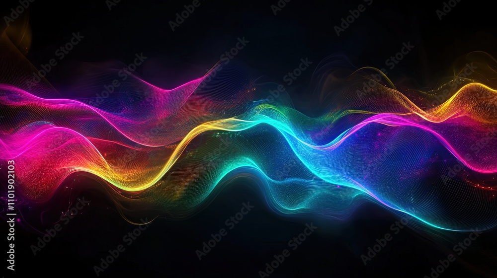 Obraz premium line neon effect abstract background